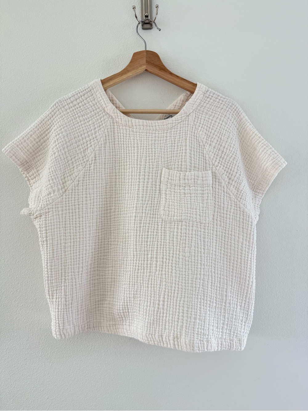 Madewell Cream Textured Waffle Short-Sleeve Tee